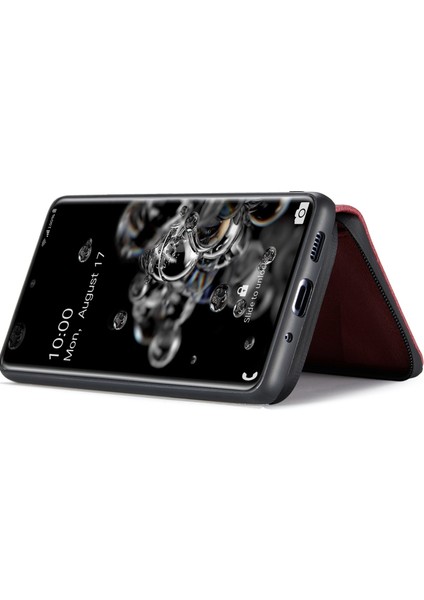 Samsung Galaxy S20 Ultra 4G/S20 Ultra 5g Fermuar Pu Deri Kaplamalı Tpu Kapak Kickstand Söndürülebilir Telefon Kılıfı (Yurt Dışından) modelleri
