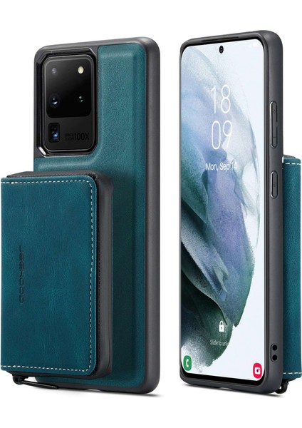 Samsung Galaxy S20 Ultra 4G/S20 Ultra 5g Fermuar Pu Deri Kaplamalı Tpu Kapak Kickstand Söndürülebilir Telefon Kılıfı (Yurt Dışından)