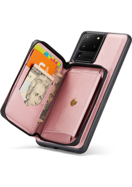 Samsung Galaxy S20 Ultra 4G/S20 Ultra 5g Fermuar Pu Deri Kaplamalı Tpu Kapak Kickstand Söndürülebilir Telefon Kılıfı (Yurt Dışından) fırsatları
