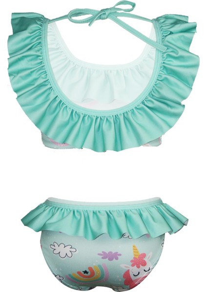 Fırfırlı Bikini Yeşil Unicorn