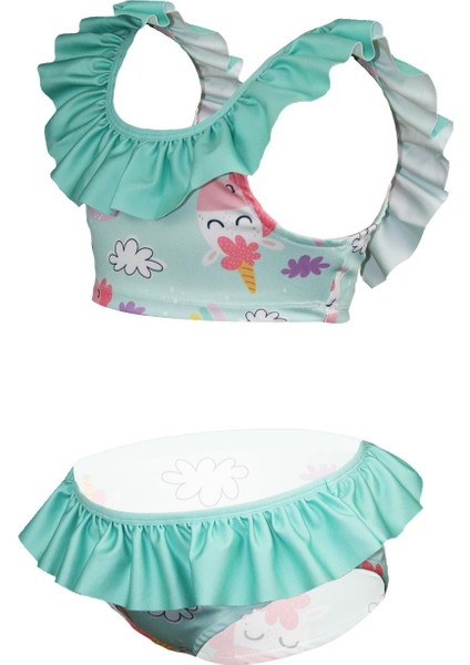 Fırfırlı Bikini Yeşil Unicorn