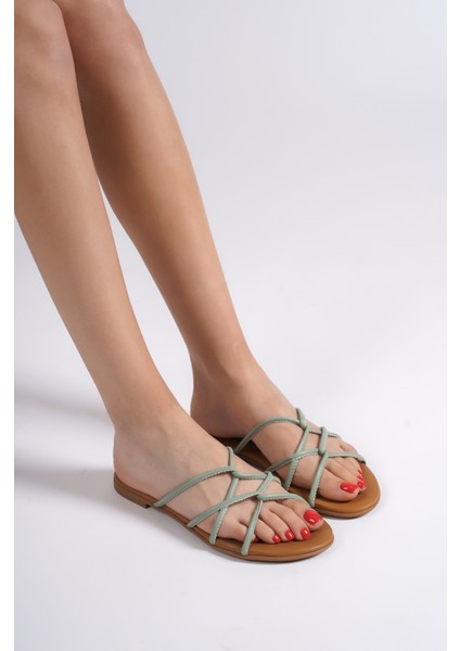 Hakiki Deri 23603-MNT Kadın Mint Sandalet & Terlik fiyatları
