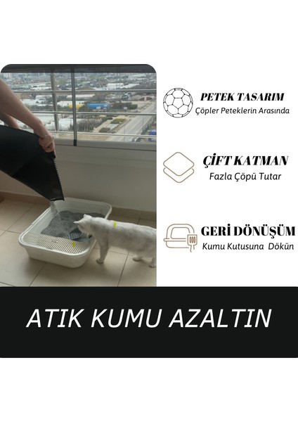 Büyük Boy Elekli Kedi Tuvalet Önü Paspası, Yıkanabilir, Silinebilir Paspası 60X35