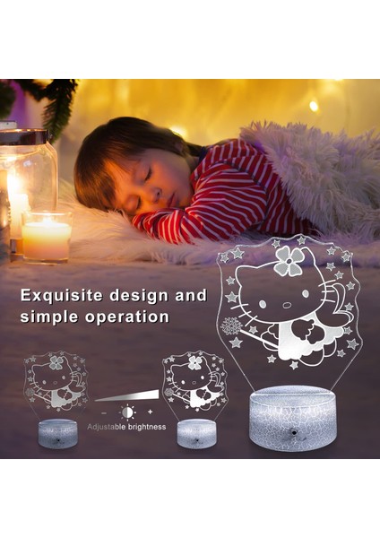 Kediler Lamba Kedi Hayvan Gece Işıkları 3D Gece Lambası F Ebeveyn (Yurt Dışından)