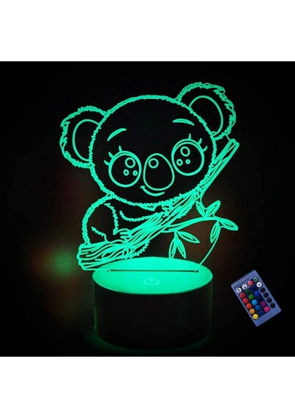 Yaratıcı 3D Koala Gece Lambası 16 Renk Değişen U Ebeveyn (Yurt Dışından)