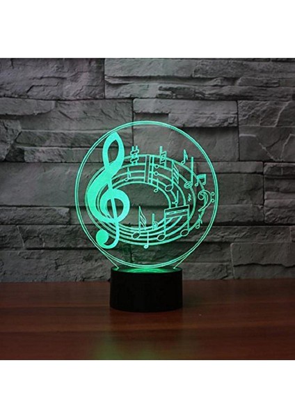 3D Müzik Notaları Şekil Gece Lambası 7 Renk Değişimi Ebeveyn (Yurt Dışından)