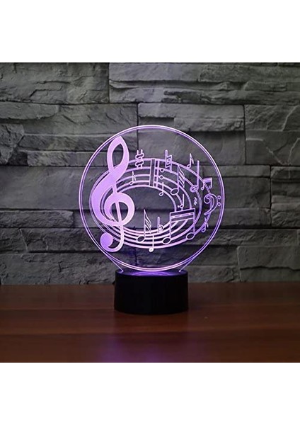 3D Müzik Notaları Şekil Gece Lambası 7 Renk Değişimi Ebeveyn (Yurt Dışından)