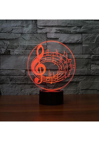 3D Müzik Notaları Şekil Gece Lambası 7 Renk Değişimi Ebeveyn (Yurt Dışından)