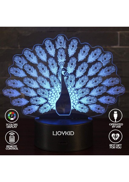 3D LED Gece Işığı Lambaları - Optical Illusion 7 Colo Ebeveyn (Yurt Dışından)