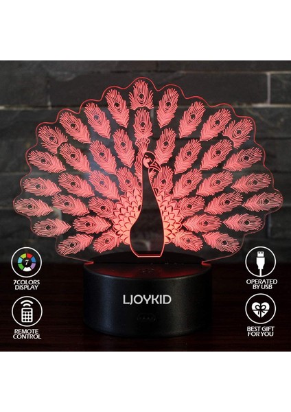 3D LED Gece Işığı Lambaları - Optical Illusion 7 Colo Ebeveyn (Yurt Dışından)