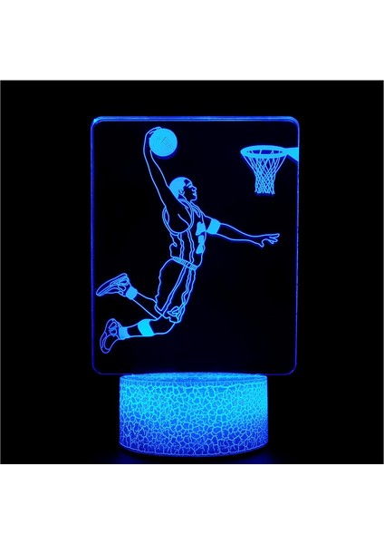 3D Illusion Gece Işığı LED Masa Lambası Dokunmatik Kontrol Basketbol Atlet (Yurt Dışından)