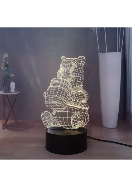 Winnie 3D Gece Lambası, Piglet Kids Bedroo Ebeveyn (Yurt Dışından)