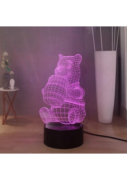 Winnie 3D Gece Lambası, Piglet Kids Bedroo Ebeveyn (Yurt Dışından)