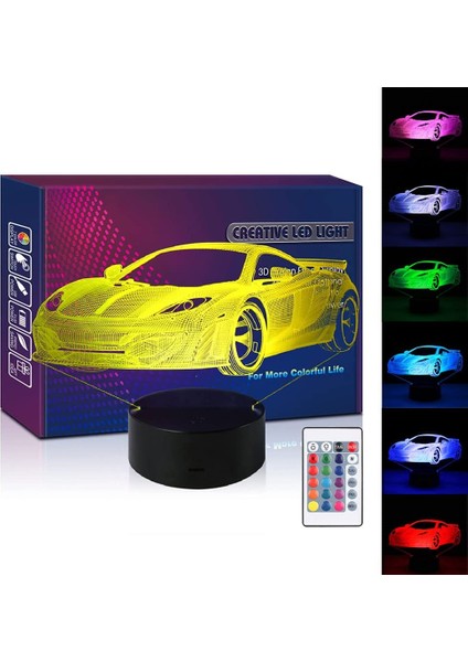 Itfaiye Aracı Gece Lambası LED 3D Illüzyon Remo Araba (Yurt Dışından)