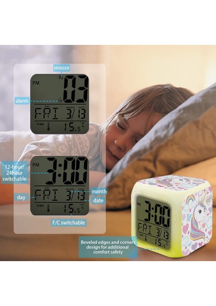 Küçük Boy Mini LED Dijital Erkek Anime Çalar Saat Çocuk Yatak Odası Dekoru JINGYI559 (Yurt Dışından)
