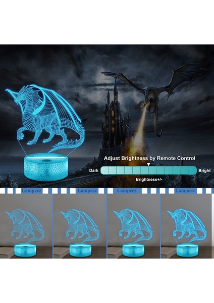 Dragon2 Için Fox 3D Lamba Gece Işığı 3D Illüzyon Lambası (Yurt Dışından)