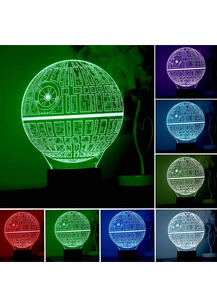 3D Gece Lambası, Hologram Efektli LED Illüzyon Masa 3 Desen (Yurt Dışından)
