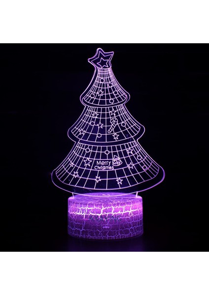 3D Gece Işığı LED Illüzyon Masa Masa Lam Yılbaşı Ağacı (Yurt Dışından)