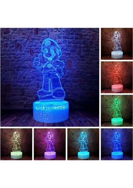 Süper Mario Bros LED Anime Lambası Masa 3D Illusion S Ebeveyn (Yurt Dışından)