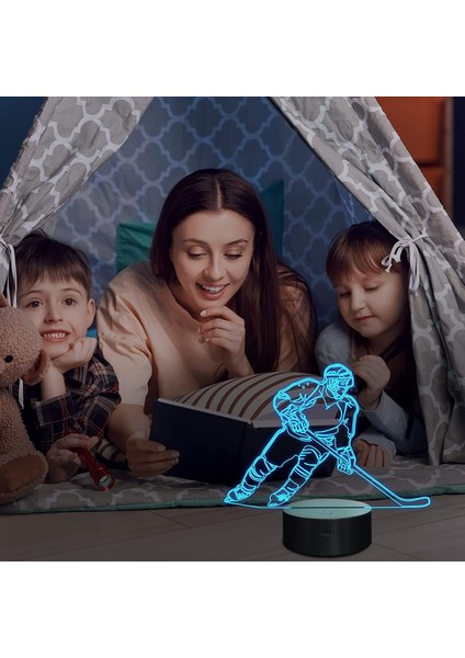 Çocuklar Ebeveyn Için Buz Hokeyi Oyuncusu 3D Gece Işıkları (Yurt Dışından) fırsatları