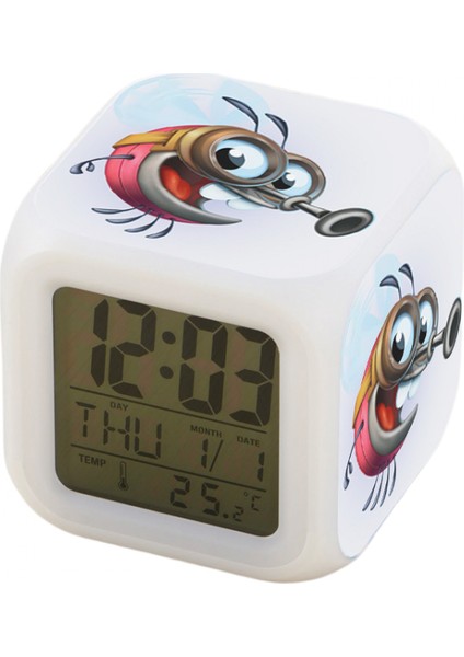 Küçük Boy Mini LED Dijital Erkek Anime Çalar Saat Çocuk Yatak Odası Dekoru JINGYI921 (Yurt Dışından)
