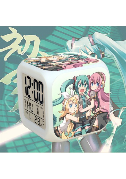 Küçük Boy Mini LED Dijital Erkek Anime Çalar Saat Çocuk Yatak Odası Dekoru JINGYI766 (Yurt Dışından)
