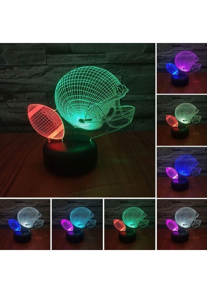 Poker Zarı Gece Işığı LED 3D Illusion USB Futbol Kaskı (Yurt Dışından) modelleri