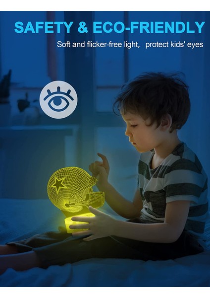 Beyzbol 3D Illüzyon Lambası, 3D Gece Ligi 13-Futbol Kaskı (Yurt Dışından) fiyatları