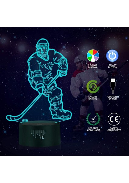 Çocuklar Için Futbol Gece Işığı, LED Işıklar 3D Optik Buz Hokeyi (Yurt Dışından) modelleri