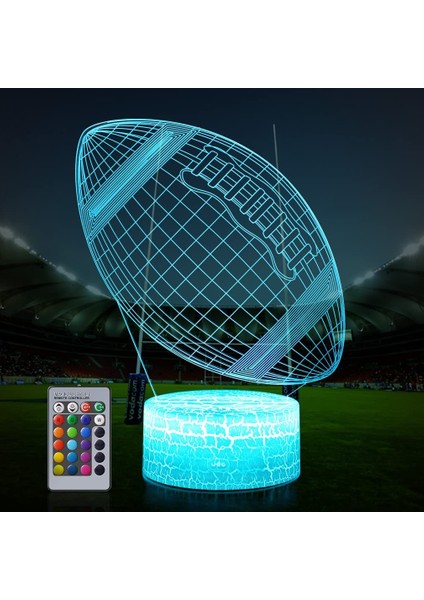 Baseball Man 3D Lamba Gece Lambası, Uzaktan Kumandalı ve Tou Futbol (Yurt Dışından)