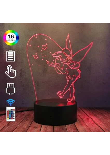 Yenilikçi Anime Elfler Peri Oyunu 3D Gece Lambası Tink Ebeveyn (Yurt Dışından) modelleri