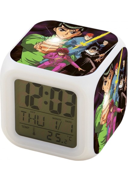 Küçük Boy Mini LED Dijital Erkek Anime Çalar Saat Çocuk Yatak Odası Dekoru JINGYI846 (Yurt Dışından)
