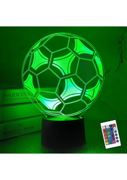 Çocuklar 3D Futbol Lambası Futbol Gece Lambası O Ebeveyn (Yurt Dışından)