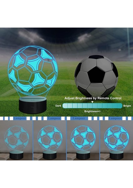 Çocuklar 3D Futbol Lambası Futbol Gece Lambası O Ebeveyn (Yurt Dışından)