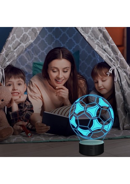 Çocuklar 3D Futbol Lambası Futbol Gece Lambası O Ebeveyn (Yurt Dışından)