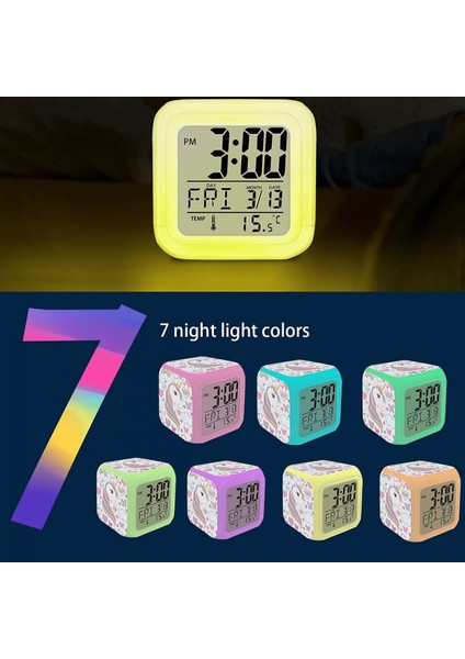 Küçük Boy Mini LED Dijital Erkek Anime Çalar Saat Çocuk Yatak Odası Dekoru JINGYI516 (Yurt Dışından)