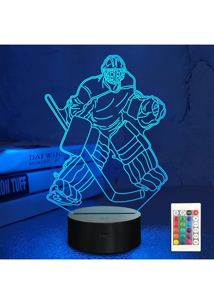 Buz Hokeyi Kaleci Gece Lambası Çocuklar 3D Opti Ebeveyn (Yurt Dışından)