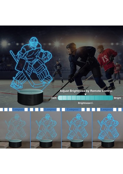 Buz Hokeyi Kaleci Gece Lambası Çocuklar 3D Opti Ebeveyn (Yurt Dışından) fırsatları
