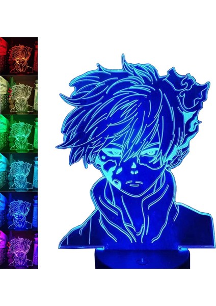 B Shoto Todoroki Için Şekil 3D LED Gece Işığı - Ateş (Yurt Dışından)