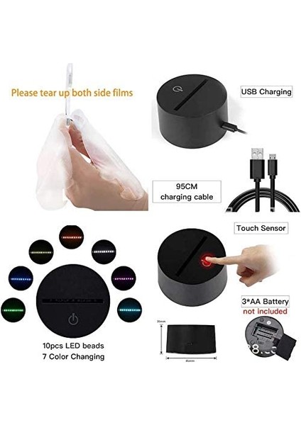 B Shoto Todoroki Için Şekil 3D LED Gece Işığı - Ateş (Yurt Dışından) fırsatları