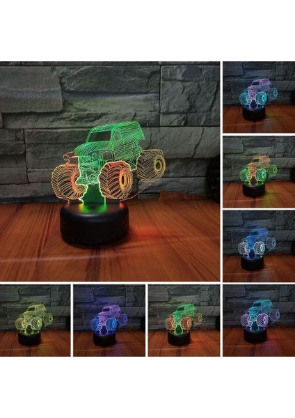 Poker Zarı Gece Lambası LED 3D Illüzyon USB Canavar Kamyon (Yurt Dışından) fırsatları