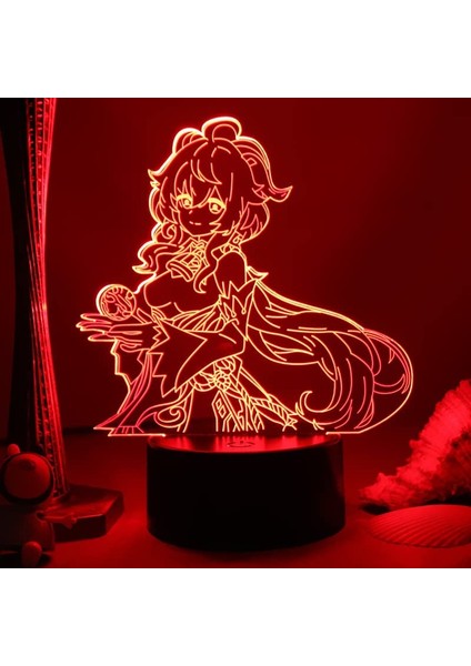 Clyartps-Anime Genshin Impact Keqing 3D Night Lamp Ebeveyn (Yurt Dışından)