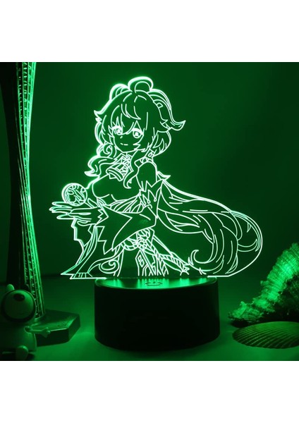 Clyartps-Anime Genshin Impact Keqing 3D Night Lamp Ebeveyn (Yurt Dışından)
