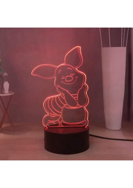 Winnie 3D LED Gece Lambası, Piglet 3D Acry Ebeveyn (Yurt Dışından)