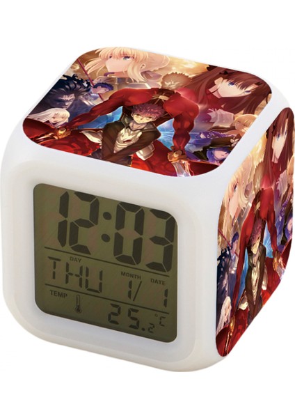 Küçük Boy Mini LED Dijital Erkek Anime Çalar Saat Çocuk Yatak Odası Dekoru JINGYI557 (Yurt Dışından)