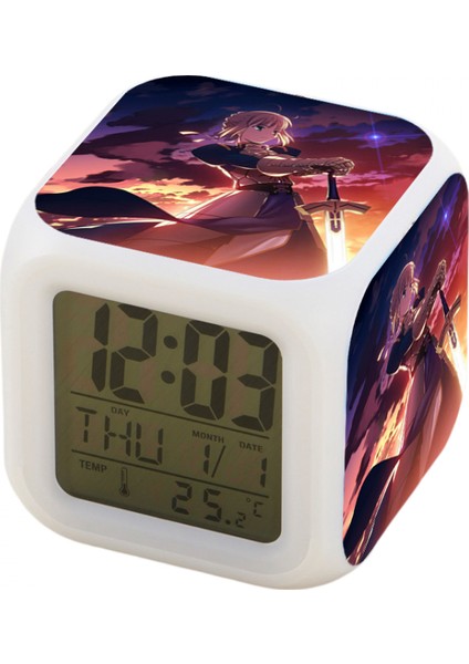 Küçük Boy Mini LED Dijital Erkek Anime Çalar Saat Çocuk Yatak Odası Dekoru JINGYI506 (Yurt Dışından)