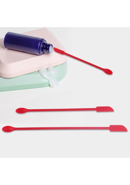 3 Adet Mini Silikon Spatula Seti Minik Spatula Mini Kavanoz Sıyırıcı Makyaj Kırmızısı (Yurt Dışından)