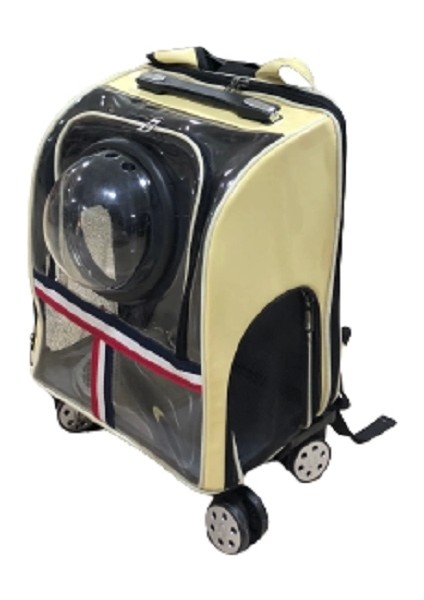 Kedi Köpek Kapsüllü Çekçekli Valiz Bej modelleri