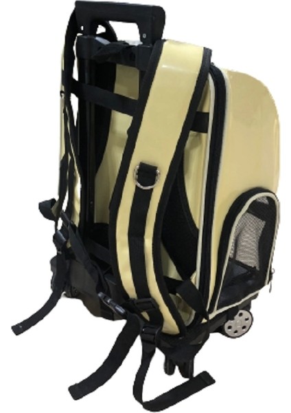 Kedi Köpek Kapsüllü Çekçekli Valiz Bej fırsatları