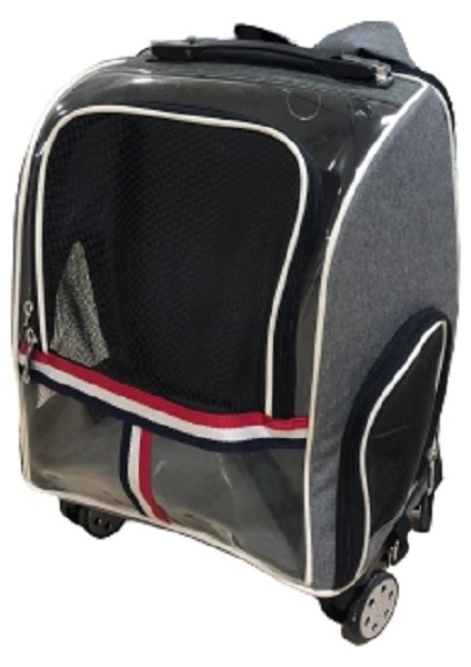 Kedi Köpek Şeffaf Çekçekli Valiz Gri modelleri